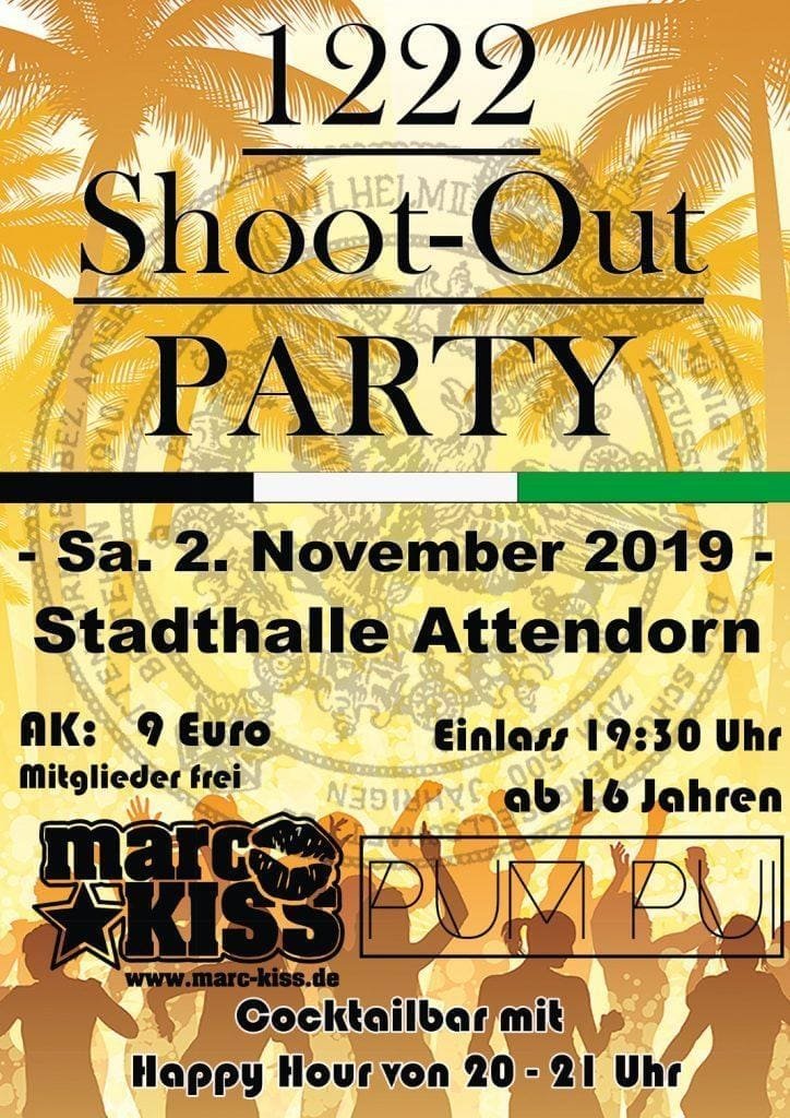 „Shoot-Out-Party“ der Attendorner Jungschützen geht in die dritte Runde 1 Schützengesellschaft Plakat Shoot Out Party 2019