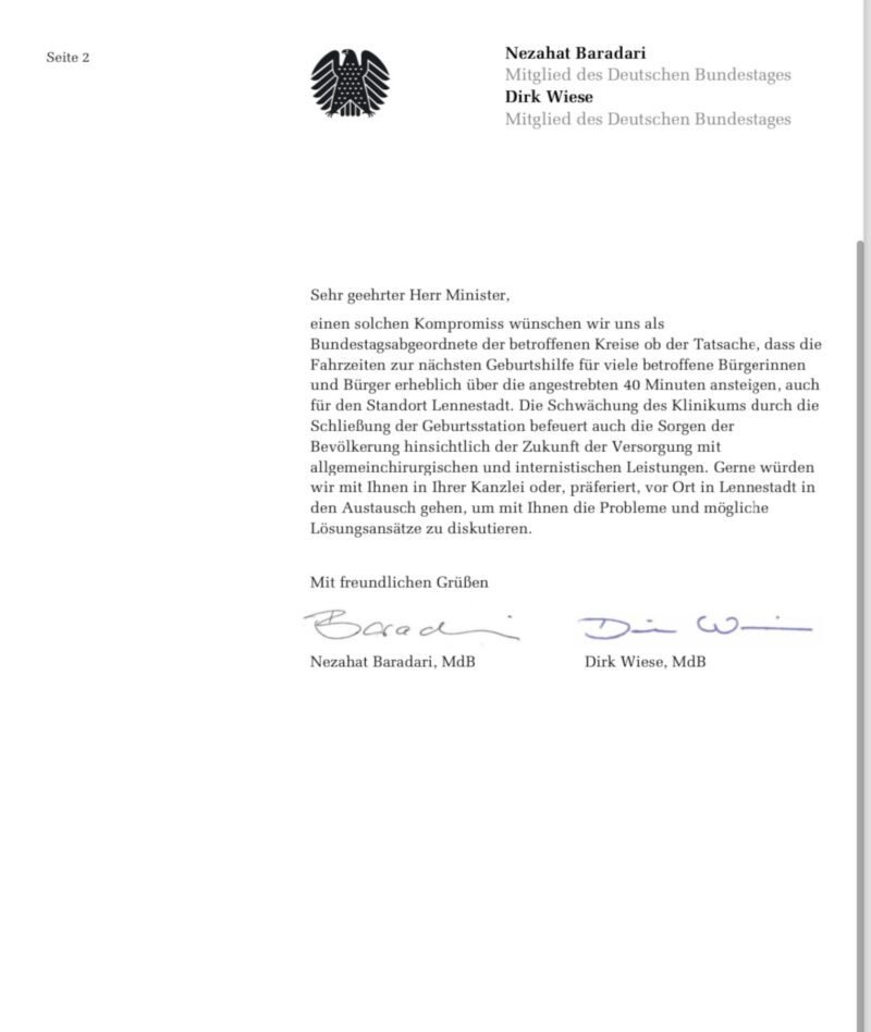 Briefaustausch zwischen Nezahat Baradari MdB, Dirk Wiese MdB und NRW-Gesundheitsminister Karl Laumann 2 img 1820