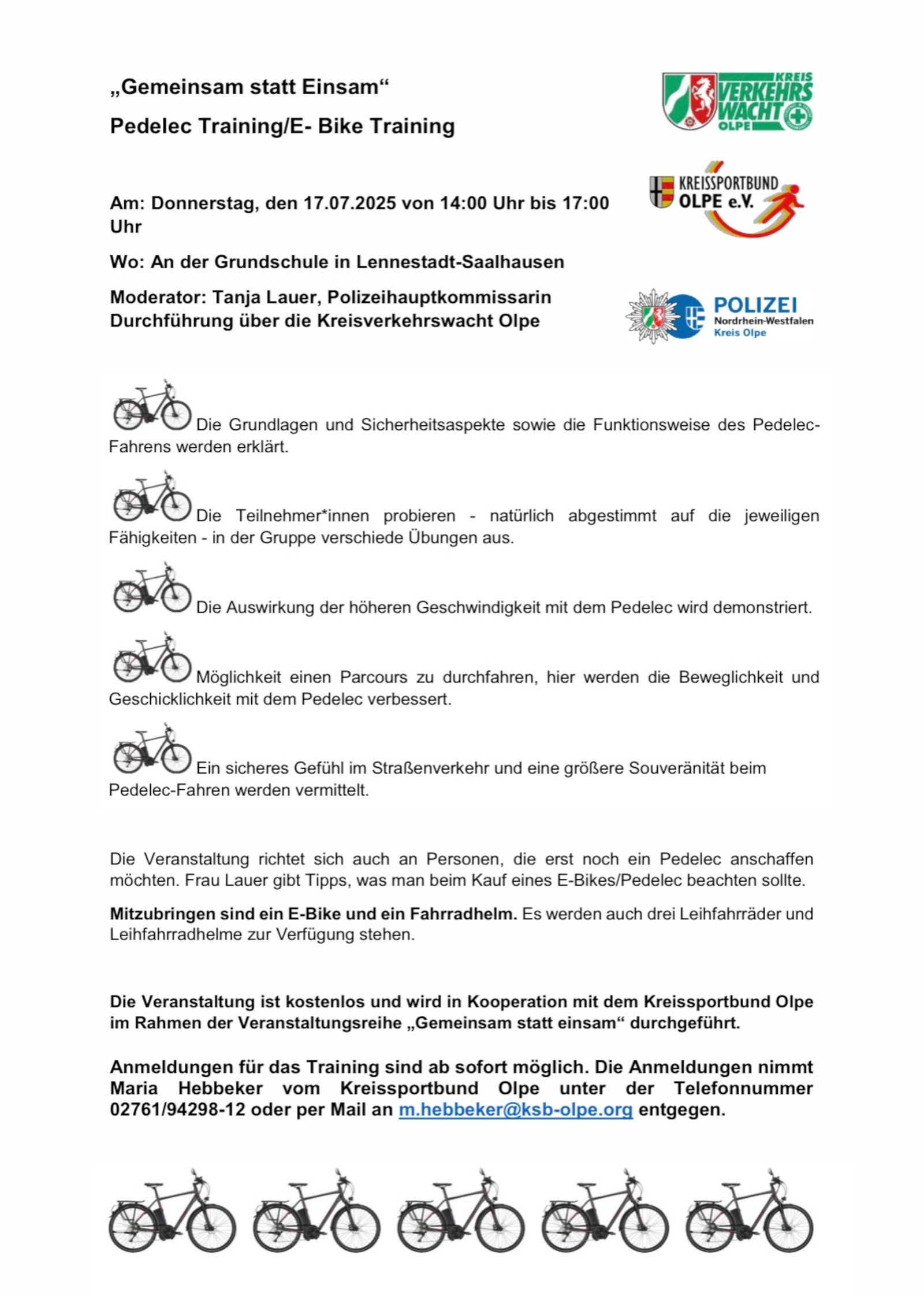 Gemeinsam statt Einsam – Pedelec-/E-Bike-Training in Saalhausen 2 img 5539