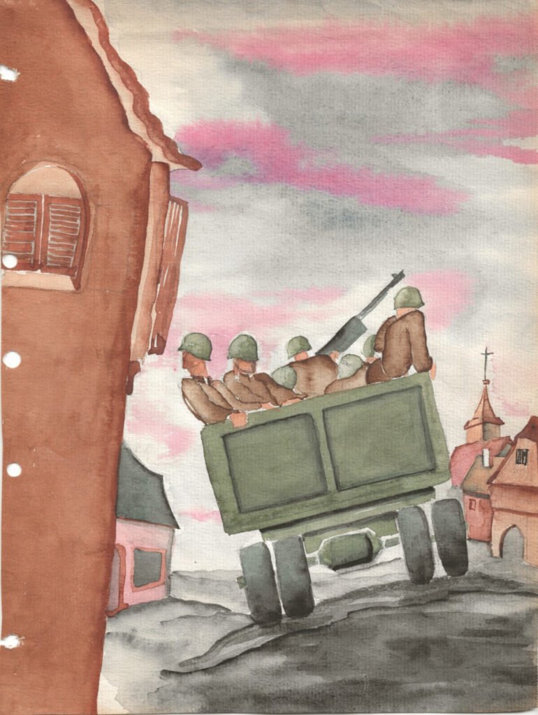Ein wertvoller Besuch 1 b kay original wwii sketch troop truck possible attendorn