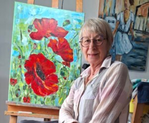 gudrun trudewind mit blumen